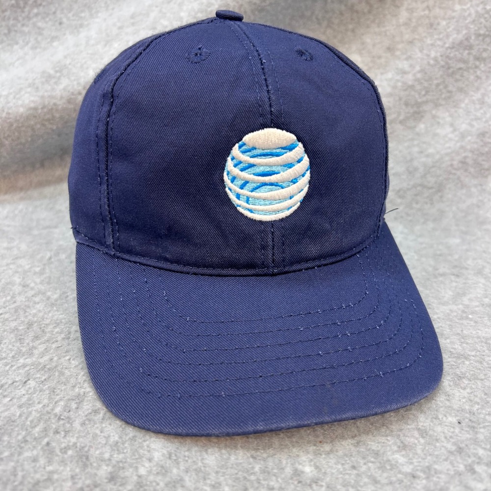 AT&T Globe Logo Mens Navy CapAmerica Baseball Hat Adjustable Strap OSFM